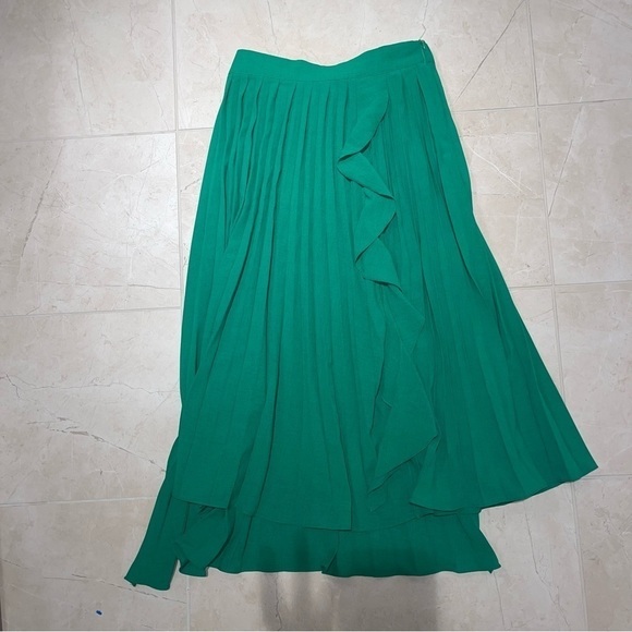 GLAM PLEATED RUFFLE MIDI SKIRT - Picture 5 of 7